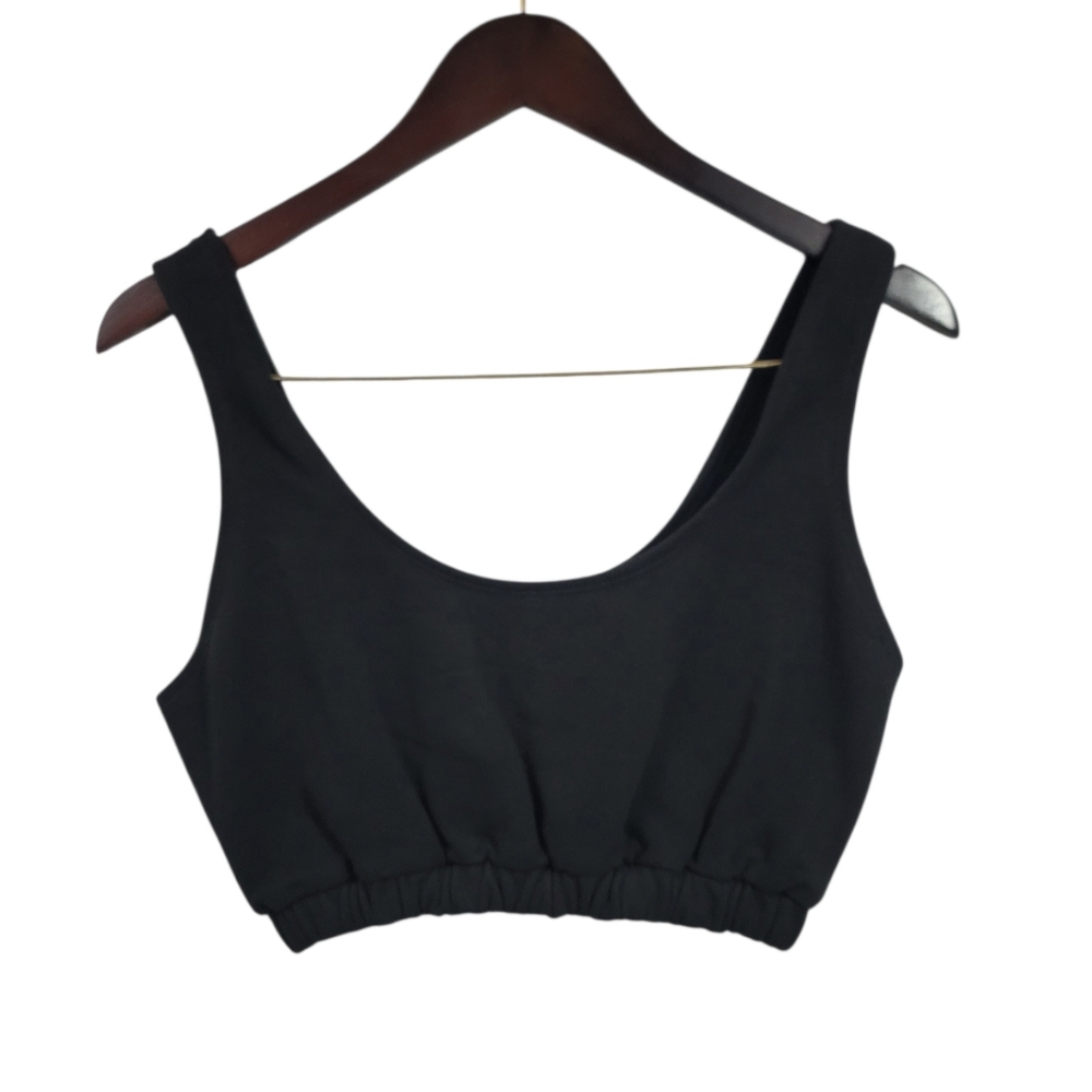 NEW Forever 21 Black Sweatshirt Crop Top & High Rise Sweatpants 2 PC Set Medium - Picture 9 of 16